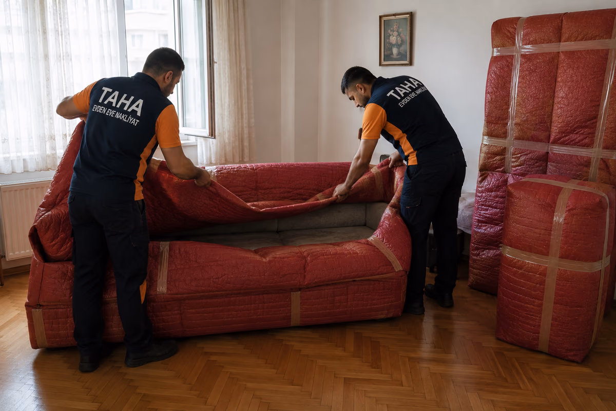 Koltuk ve mobilya paketleme çalışması